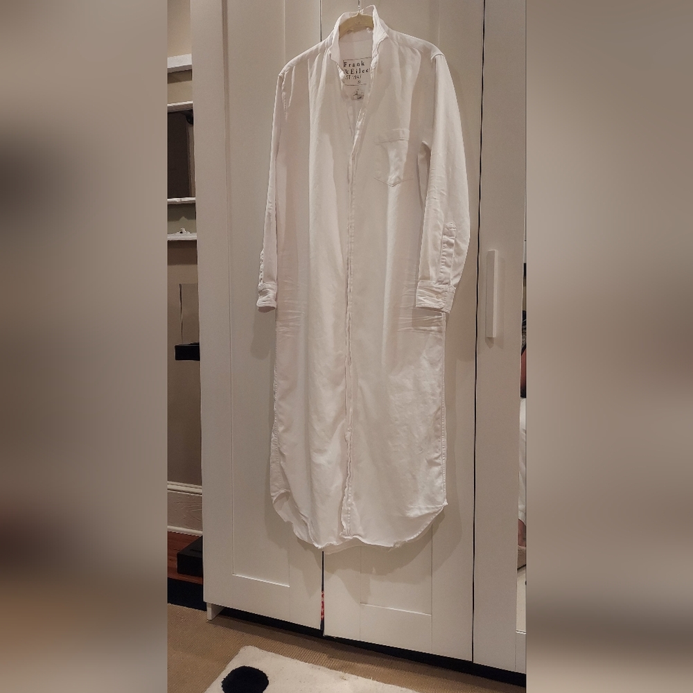 Frank & Eileen Rory Shirt Dress Small White Denim